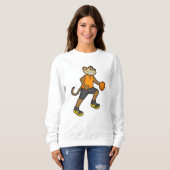Affe beim Basketball Sport Sweatshirt (Vorne ganz)
