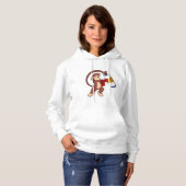 Affe beim Boxen mit Beutel Hoodie (Vorne ganz)