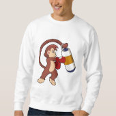 Affe beim Boxen mit Beutel Sweatshirt (Vorderseite)