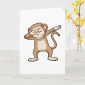 Affe beim Hip Hop Dance Dab Karte (Gelbe Blume)