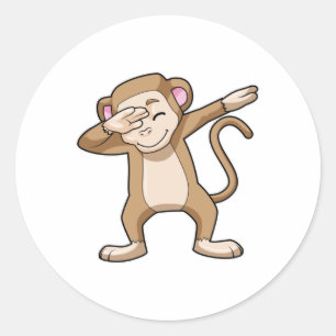 Affe beim Hip Hop Dance Dab Runder Aufkleber