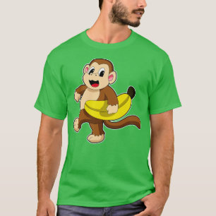 Affe beim Laufen mit Banane T-Shirt