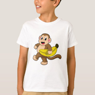 Affe beim Laufen mit Banane T-Shirt