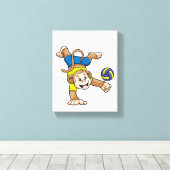 Affe beim Sport mit Volleyball Leinwanddruck (Insitu (Holzboden))