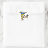 Affe beim Sport mit Volleyball Quadratischer Aufkleber (Tasche)