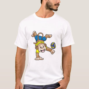 Affe beim Sport mit Volleyball T-Shirt