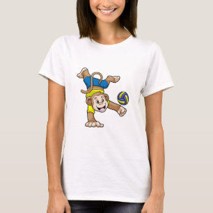 Affe beim Sport mit Volleyball T-Shirt