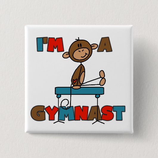 Affe bin ich ein Gymnast Button (Vorderseite)
