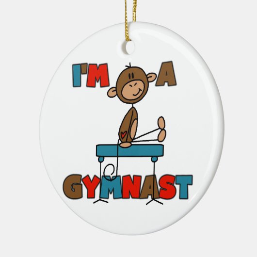Affe bin ich ein Gymnast Keramikornament (Links)