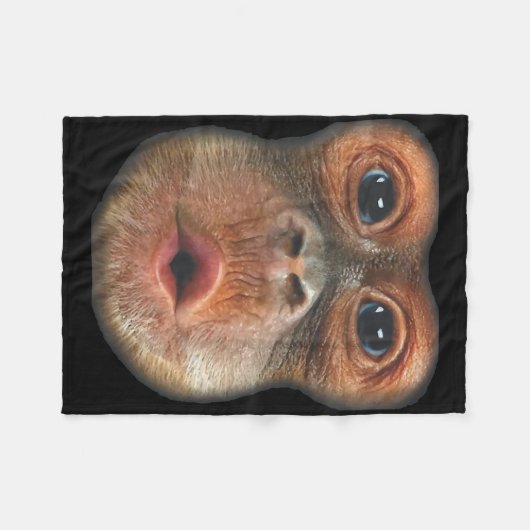Affe bläst Bauch Gesicht Fleecedecke (Vorderseite (Horizontal))
