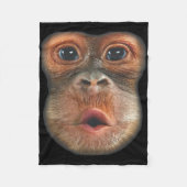 Affe bläst Bauch Gesicht Fleecedecke (Vorderseite)