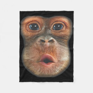 Affe bläst Bauch Gesicht Fleecedecke