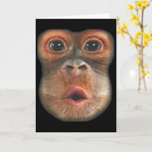 Affe bläst Bauch Gesicht  Karte (Gelbe Blume)