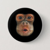 Affe bläst Bauchgesicht Button (Vorderseite)
