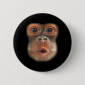 Affe bläst Bauchgesicht  Button (Vorderseite)