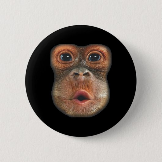 Affe bläst Bauchgesicht  Button (Vorderseite)