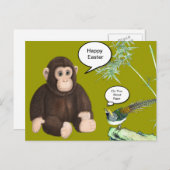 Affe Browns Ostern Feiertagspostkarte (Vorne/Hinten)