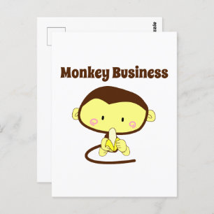 Affe Business Brown und Gelber Funny Funny Kid Car Postkarte