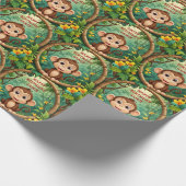 "Affe Cartoon Party - Custom Text Kids" Geschenkpapier (Ecke)