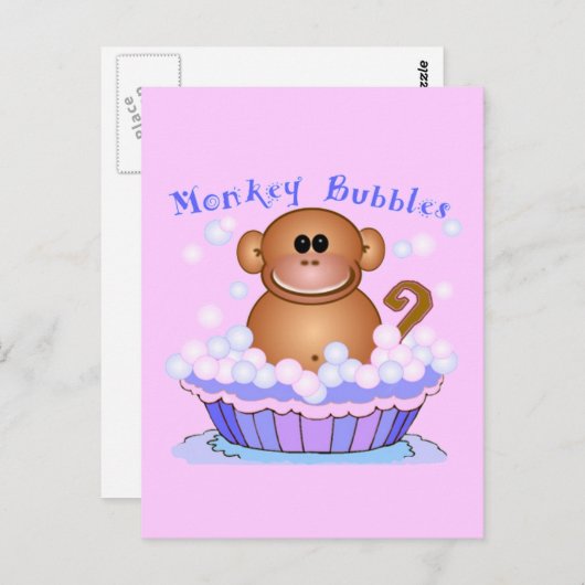 Affe Cartoon Postkarte (Vorne/Hinten)