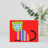 Affe Chimp Niedlich farbiger Cartoon Tier Postkarte (Stehend Vorderseite)