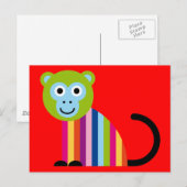 Affe Chimp Niedlich farbiger Cartoon Tier Postkarte (Vorne/Hinten)