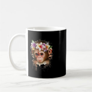 Affe Chimpanzee Jungle Animal Boho Floral Ape 25 Kaffeetasse