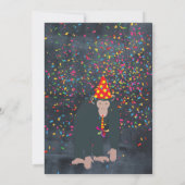 Affe Chimpanzee Partying Animals Geburtstagsparty Einladung (Rückseite)