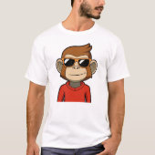 Affe Cool mit Sonnenbrille, Trendy Cartoon Monkey T-Shirt (Vorderseite)