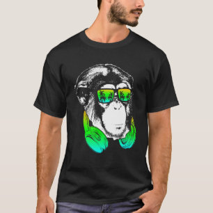 Affe Cooler Affen DJ Kopfhörer Idee Party Mus T-Shirt