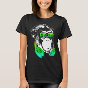 Affe Cooler Affen DJ Kopfhörer Idee Party Mus T-Shirt