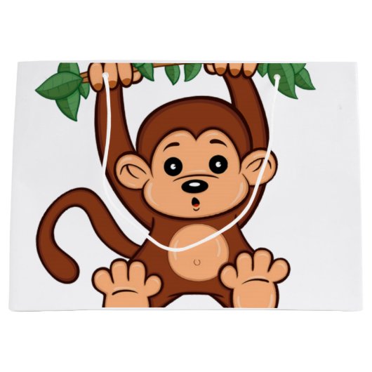 Affe, der gerade herumhängt große geschenktüte (Vorderseite)