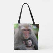 Affe, der ihr Baby Brust-füttert Tasche (Rückseite)