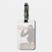 Affe, der Trompete spielt Gepäckanhänger (Rückseite vertikal)