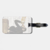 Affe, der Trompete spielt Gepäckanhänger (Rückseite horizontal)