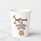 Affe, die einen Fußball hält Pappbecher (Vorderseite)