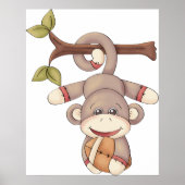 Affe, die einen Fußball hält Poster (Vorne)