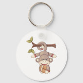 Affe, die einen Fußball hält Schlüsselanhänger (Vorderseite)