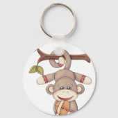 Affe, die einen Fußball hält Schlüsselanhänger (Rückseite)