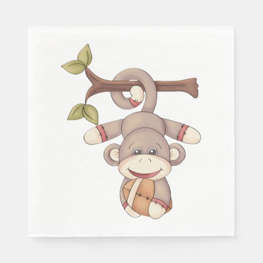Affe, die einen Fußball hält Serviette (Vorderseite)