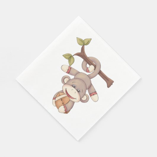 Affe, die einen Fußball hält Serviette (Ecke)