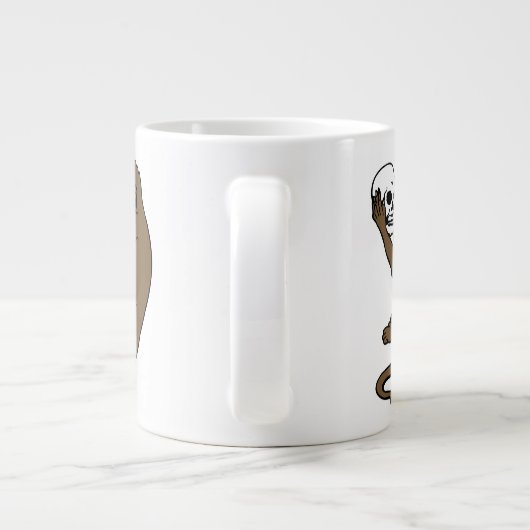 Affe, die einen Schädel hält Jumbo-Tasse (Rückseite)