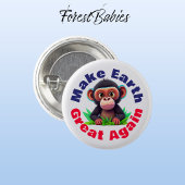 Affe, die Erde wieder groß machen, Niedliche Umwel Button
