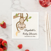 Affe, die sich von Bäumen mit BananenBaby-Dusche v Serviette (Beispiel)