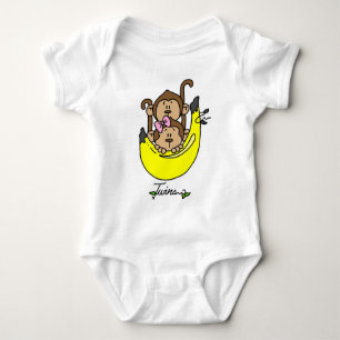 Affe-Doppeljunge und Mädchen-T-Shirts und Baby Strampler