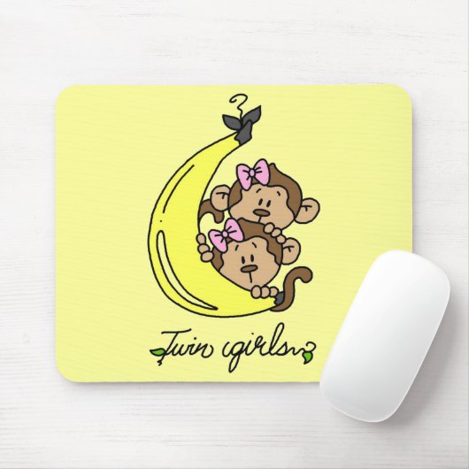 Affe-Doppelmädchen-T - Shirts und Geschenke Mousepad (Mit Mouse)