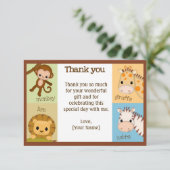 Affe-Dschungel-Babyparty danken Ihnen JUNGE MJS Dankeskarte (Stehend Vorderseite)