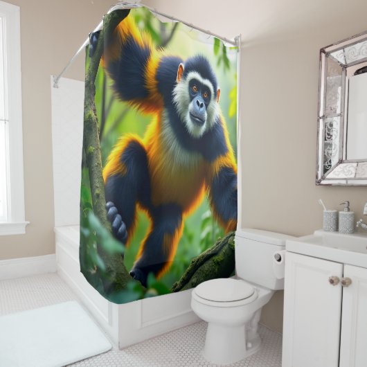 Affe Duschvorhang (Beispiel)