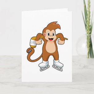 Affe Eishockey Eishockeyschläger Karte