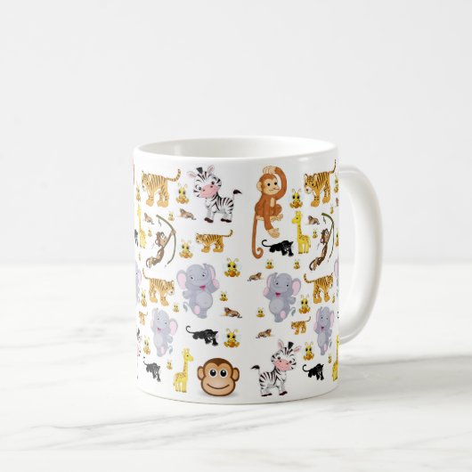 Affe Elephant Tiger Tasse (VorderseiteRechts)
